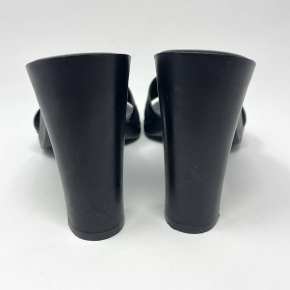 Gucci GG Monogram Logo Open Toe Mules Heels Sandals Slippers Slides Black US 8 - Picture 6 of 11